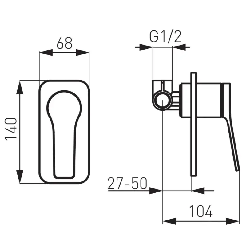 Casa si Gradina - Sanitare - Lavoar baie si accesorii - Baterii sanitare - Unitate comanda FDesign Seppia FD1-SPA-7PA-22, 1/2'', incastrat, 1 iesire 1/2'', valva inclusa, mat, negru - Infinity.ro