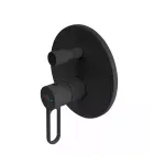 Casa si Gradina - Sanitare - Lavoar baie si accesorii - Baterii sanitare - Unitate comanda FDesign Zaffiro FD1-ZFR-7P-22, 1/2'', aparenta, 2 iesiri 1/2'', diverter, valva inclusa, mat, negru - Infinity.ro