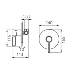 Casa si Gradina - Sanitare - Lavoar baie si accesorii - Baterii sanitare - Unitate comanda FDesign Zaffiro FD1-ZFR-7PA-55, 1/2'', aparenta, 1 iesire 1/2'', valva inclusa, lucios, auriu - Infinity.ro