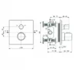 Casa si Gradina - Sanitare - Lavoar baie si accesorii - Baterii sanitare - Unitate comanda Ideal Standard Cerafine A7522XG, 1/2'', aparent, termostat, 2 iesiri, diverter, necesita set fixare - Infinity.ro