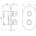Casa si Gradina - Sanitare - Lavoar baie si accesorii - Baterii sanitare - Unitate comanda Ravak Chrome II, 2 iesiri, termostat, necesita valva, crom, X070455 - Infinity.ro