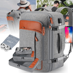 Sport si Outdoor - Articole de voiaj - Rucsacuri - Rucsac de calatorie, Luxofia, 40L, bagaj de mana aprobat pentru zbor, port USB, include 3 cuburi de ambalare, gri - Infinity.ro