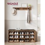 Casa si Gradina - Mobilier - Dulapuri si sifoniere - Dulapuri pantofi - Banca pentru hol cu suport pentru pantofi, 15 compartimente, cu perna, 30x105x48cm, maro rustic - Infinity.ro