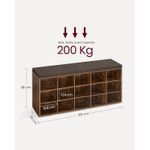 Casa si Gradina - Mobilier - Dulapuri si sifoniere - Dulapuri pantofi - Banca pentru hol cu suport pentru pantofi, 15 compartimente, cu perna, 30x105x48cm, maro rustic - Infinity.ro