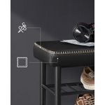 Casa si Gradina - Mobilier - Dulapuri si sifoniere - Dulapuri pantofi - Banca pentru pantofi EKHO cu spatiu depozitare, sezut tapitat PU cu cusaturi, 80x30x50 cm, negru - Infinity.ro