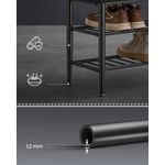 Casa si Gradina - Mobilier - Dulapuri si sifoniere - Dulapuri pantofi - Banca pentru pantofi EKHO cu spatiu depozitare, sezut tapitat PU cu cusaturi, 80x30x50 cm, negru - Infinity.ro