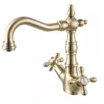 Casa si Gradina - Sanitare - Chiuveta bucatarie si accesorii - Baterii bucatarie - Baterie bucatarie regala Fdesign Lacrima, inalta, tip L, mat, bronz, FD1-LRA-4-66 - Infinity.ro