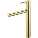Casa si Gradina - Sanitare - Lavoar baie si accesorii - Baterii sanitare - Baterie lavoar Fdesign Flusso, XL, 343 mm, ventil, lucios, auriu, FD1-FLS-2L-55 - Infinity.ro