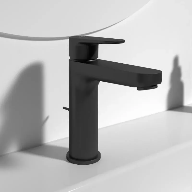 Casa si Gradina - Sanitare - Lavoar baie si accesorii - Baterii sanitare - Baterie lavoar Ideal Standard Cerafine BC699XG, 3/8'',a M, monocomanda, cartus ceramic, ventil cu tija, mat, negru - Infinity.ro