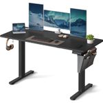 Casa si Gradina - Mobilier - Mese si birouri - Birouri - Birou reglabil electric, inaltime ajustabila 72-120 cm, cadru otel, blat PAL 140x60 cm, functie memorie 4 pozitii, negru - Infinity.ro