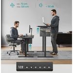 Casa si Gradina - Mobilier - Mese si birouri - Birouri - Birou reglabil electric, inaltime ajustabila 72-120 cm, cadru otel, blat PAL 140x60 cm, functie memorie 4 pozitii, negru - Infinity.ro