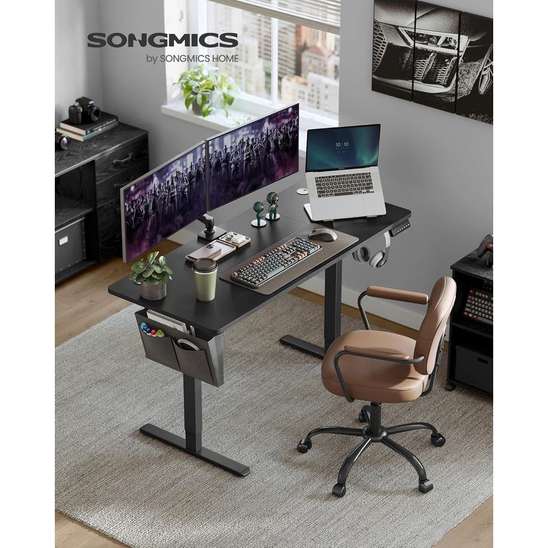 Casa si Gradina - Mobilier - Mese si birouri - Birouri - Birou reglabil electric, inaltime ajustabila 72-120 cm, cadru otel, blat PAL 140x60 cm, functie memorie 4 pozitii, negru - Infinity.ro