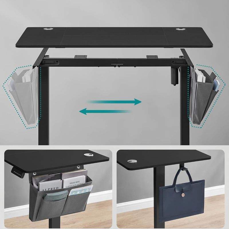Casa si Gradina - Mobilier - Mese si birouri - Birouri - Birou reglabil electric, inaltime ajustabila 72-120 cm, cadru otel, blat PAL 140x60 cm, functie memorie 4 pozitii, negru - Infinity.ro