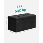 Casa si Gradina - Mobilier - Scaune si fotolii - Tabureti - Taburet pliabil sezut moale depozitare 89 litri, 76x38x38 cm, maxim 300 kg, negru - Infinity.ro