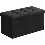 Casa si Gradina - Mobilier - Scaune si fotolii - Tabureti - Taburet pliabil sezut moale depozitare 89 litri, 76x38x38 cm, maxim 300 kg, negru - Infinity.ro