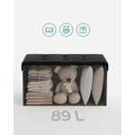 Casa si Gradina - Mobilier - Scaune si fotolii - Tabureti - Taburet pliabil sezut moale depozitare 89 litri, 76x38x38 cm, maxim 300 kg, negru - Infinity.ro
