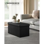 Casa si Gradina - Mobilier - Scaune si fotolii - Tabureti - Taburet pliabil sezut moale depozitare 89 litri, 76x38x38 cm, maxim 300 kg, negru - Infinity.ro