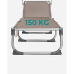 Casa si Gradina - Gradina si terasa - Mobilier exterior - Scaune si sezlonguri gradina - Sezlong pliabil cu parasolar, spatar reglabil 5 pozitii, cadru aluminiu, max 150 kg, 193x55x31 cm, taupe - Infinity.ro