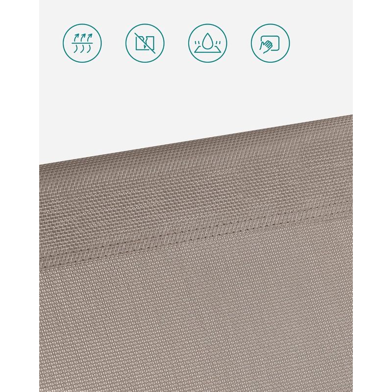 Casa si Gradina - Gradina si terasa - Mobilier exterior - Scaune si sezlonguri gradina - Sezlong pliabil cu parasolar, spatar reglabil 5 pozitii, cadru aluminiu, max 150 kg, 193x55x31 cm, taupe - Infinity.ro