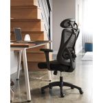 Casa si Gradina - Mobilier - Scaune si fotolii - Scaune - Scaun de birou ergonomic reglabil cu suport lombar si tetiera, maxim 120 kg, 70x70x125 cm, negru - Infinity.ro