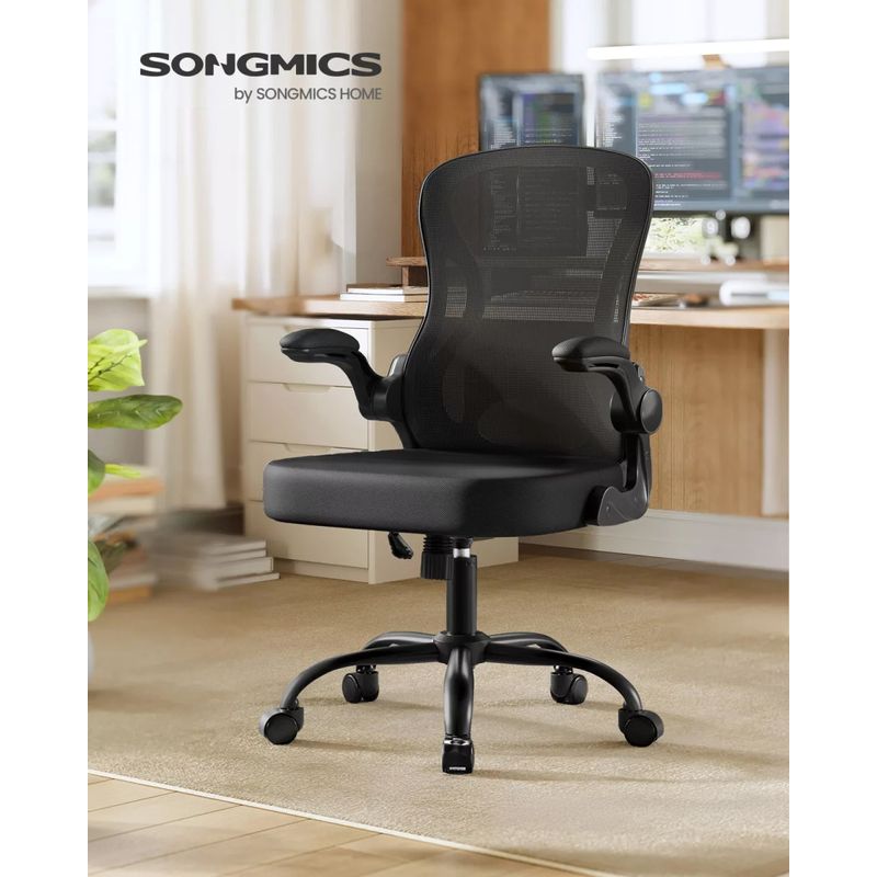 Casa si Gradina - Mobilier - Scaune si fotolii - Scaune - Scaun de birou ergonomic, reglabil pe inaltime, suport lombar, functie balans, 60x60x105 cm, negru - Infinity.ro