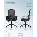 Casa si Gradina - Mobilier - Scaune si fotolii - Scaune - Scaun de birou ergonomic, spatar mesh cu suport lombar, reglabil pe inaltime, baza metalica, 60x60x106 cm, negru - Infinity.ro
