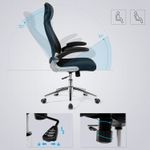 Casa si Gradina - Mobilier - Scaune si fotolii - Scaune - Scaun de birou ergonomic cu tetiera si brate rabatabile, spatar mesh, maxim 120 kg, 68x116-126 cm, negru - Infinity.ro