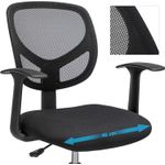Casa si Gradina - Mobilier - Scaune si fotolii - Scaune - Scaun de birou inalt, rotativ, suport picioare reglabil, ajustare pe inaltime 55-75 cm, 64x64x97 cm, negru - Infinity.ro