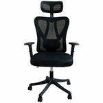 Casa si Gradina - Mobilier - Scaune si fotolii - Scaune - Scaun birou ergonomic, reglabil, cu suport lombar si tetiera, plasa mesh, maxim 120 kg, 50x50x126 cm, negru - Infinity.ro