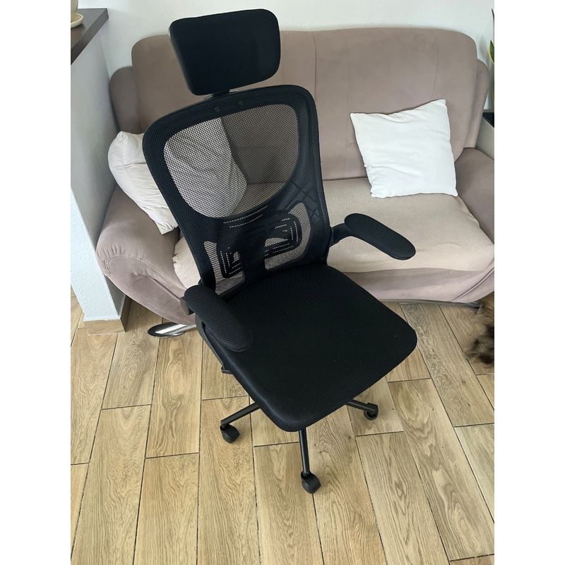 Casa si Gradina - Mobilier - Scaune si fotolii - Scaune - Scaun birou ergonomic, reglabil, cu suport lombar si tetiera, plasa mesh, maxim 120 kg, 50x50x126 cm, negru - Infinity.ro