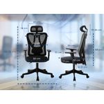 Casa si Gradina - Mobilier - Scaune si fotolii - Scaune - Scaun birou ergonomic, reglabil, cu suport lombar si tetiera, plasa mesh, maxim 120 kg, 50x50x126 cm, negru - Infinity.ro