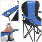 Casa si Gradina - Mobilier - Scaune si fotolii - Scaune - Scaun pliabil camping cu sezut buretat, suport bauturi, husa transport, 250 kg, 90x55x102 cm, albastru - Infinity.ro