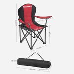 Casa si Gradina - Mobilier - Scaune si fotolii - Scaune - Scaun pliabil camping cu sezut buretat, suport bauturi, husa transport, 250 kg, 90x55x102 cm, rosu - Infinity.ro