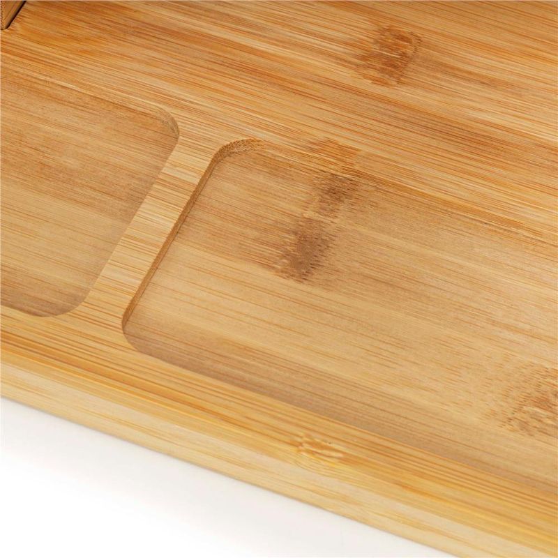 Casa si Gradina - Mobilier - Seturi de mobilier - Seturi bucatarie - Set servire branzeturi platou bambus suport cutite 4 accesorii, 35x28x8 cm, design natural, maro natur - Infinity.ro