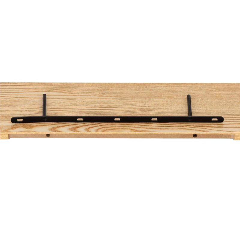 Casa si Gradina - Mobilier - Mobilier baie - Corpuri baie - Set 3 rafturi plutitoare perete mdf suport metalic 30 45 60 cm, 15 cm adancime, design modern, maro - Infinity.ro