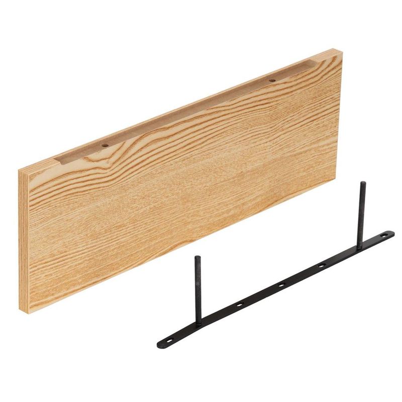 Casa si Gradina - Mobilier - Mobilier baie - Corpuri baie - Set 3 rafturi plutitoare perete mdf suport metalic 30 45 60 cm, 15 cm adancime, design modern, maro - Infinity.ro