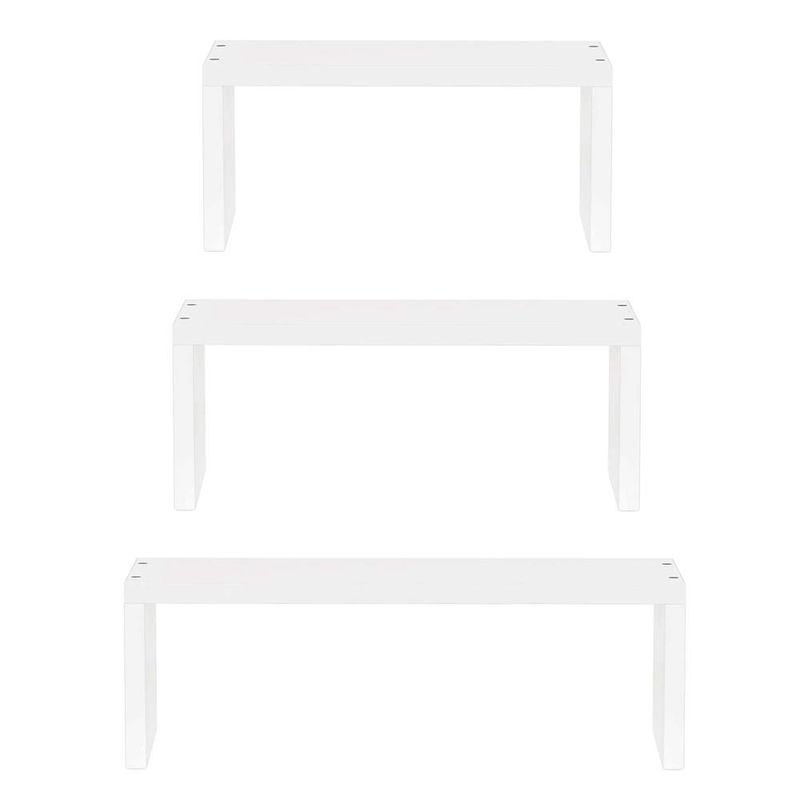 Casa si Gradina - Mobilier - Mobilier baie - Corpuri baie - Set 3 rafturi perete mdf decorative organizare 30 45 60 cm, 15 cm adancime, design modern, alb - Infinity.ro