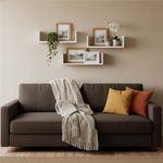 Casa si Gradina - Mobilier - Mobilier baie - Corpuri baie - Set 3 rafturi perete mdf decorative organizare 30 45 60 cm, 15 cm adancime, design modern, alb - Infinity.ro