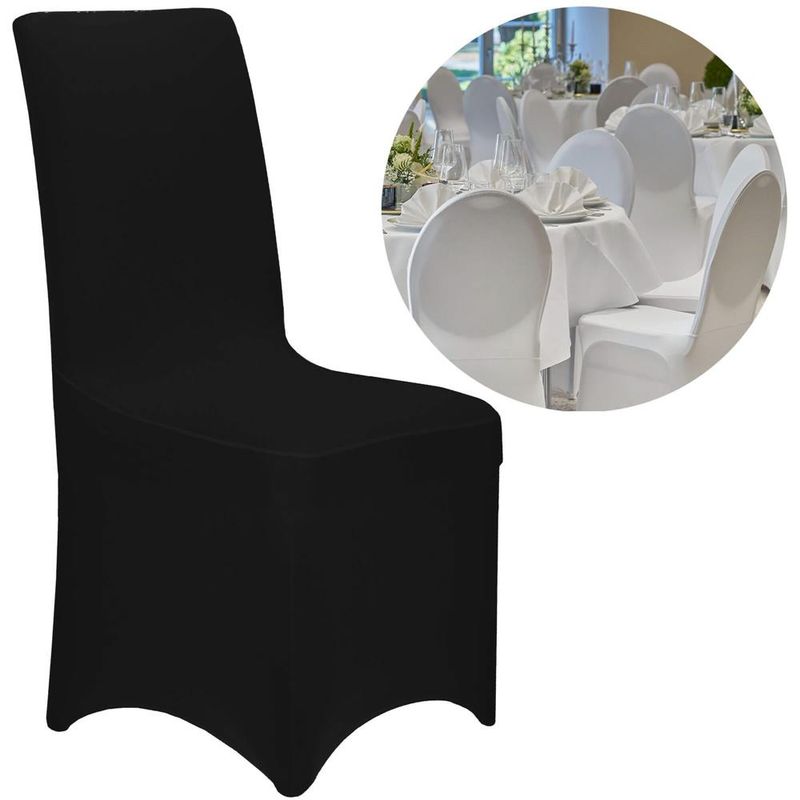 Casa si Gradina - Mobilier - Scaune si fotolii - Scaune - Set 4 huse universale scaune evenimente poliester spandex, marime universala, banda elastica, negru - Infinity.ro