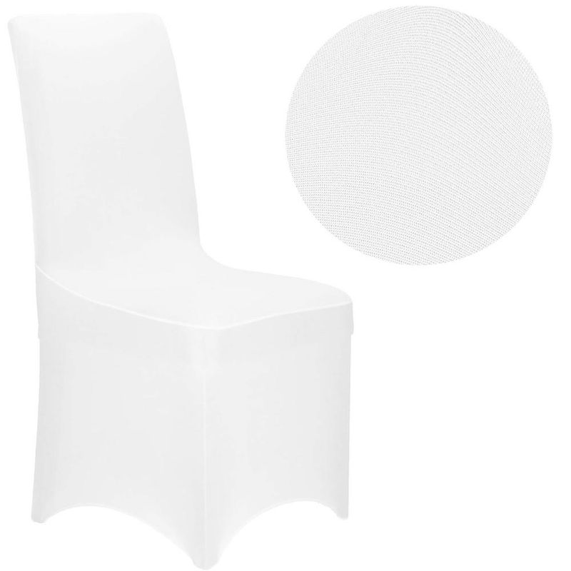 Casa si Gradina - Mobilier - Scaune si fotolii - Scaune - Set 4 huse universale scaune evenimente poliester spandex, marime universala, banda elastica, alb - Infinity.ro