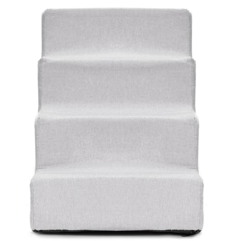 Petshop - Accesorii petshop - Culcusuri si custi - Accesorii culcusuri si custi - Scara pentru animale de companie, caini sau pisici, 4 trepte, husa detasabila, inaltime 40 cm, gri deschis - Infinity.ro