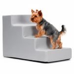 Petshop - Accesorii petshop - Culcusuri si custi - Accesorii culcusuri si custi - Scara pentru animale de companie, caini sau pisici, 4 trepte, husa detasabila, inaltime 40 cm, gri deschis - Infinity.ro