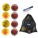 Sport si Outdoor - Sporturi de echipa - Baschet - Mingi de baschet - Pachet educational baschet Molten in gradinite – 8 mingi copii marimea 3 si 4, pompa, sac transport - Infinity.ro