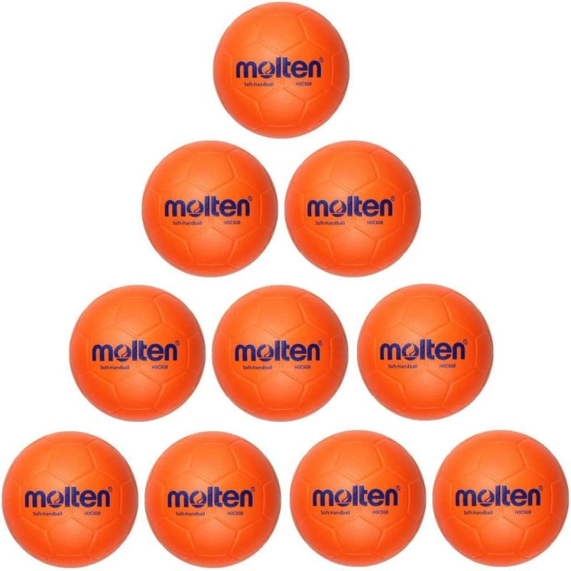 Set 10 mingi handbal Molten H0C600, din spuma soft, marime 0