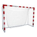 Sport si Outdoor - Sporturi de echipa - Handbal - Poarta handbal 3x2 m Anastasia Sport, aluminiu profil 80x80 mm alb cu rosu, spate otel, plasa inclusa - Infinity.ro