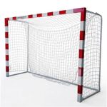 Sport si Outdoor - Sporturi de echipa - Handbal - Poarta handbal 3x2 m Anastasia Sport, aluminiu profil 80x80 mm alb cu rosu, spate otel, plasa inclusa - Infinity.ro