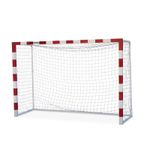 Sport si Outdoor - Sporturi de echipa - Handbal - Poarta handbal 3x2 m Anastasia Sport, aluminiu profil 80x80 mm alb cu rosu, spate otel, plasa inclusa - Infinity.ro