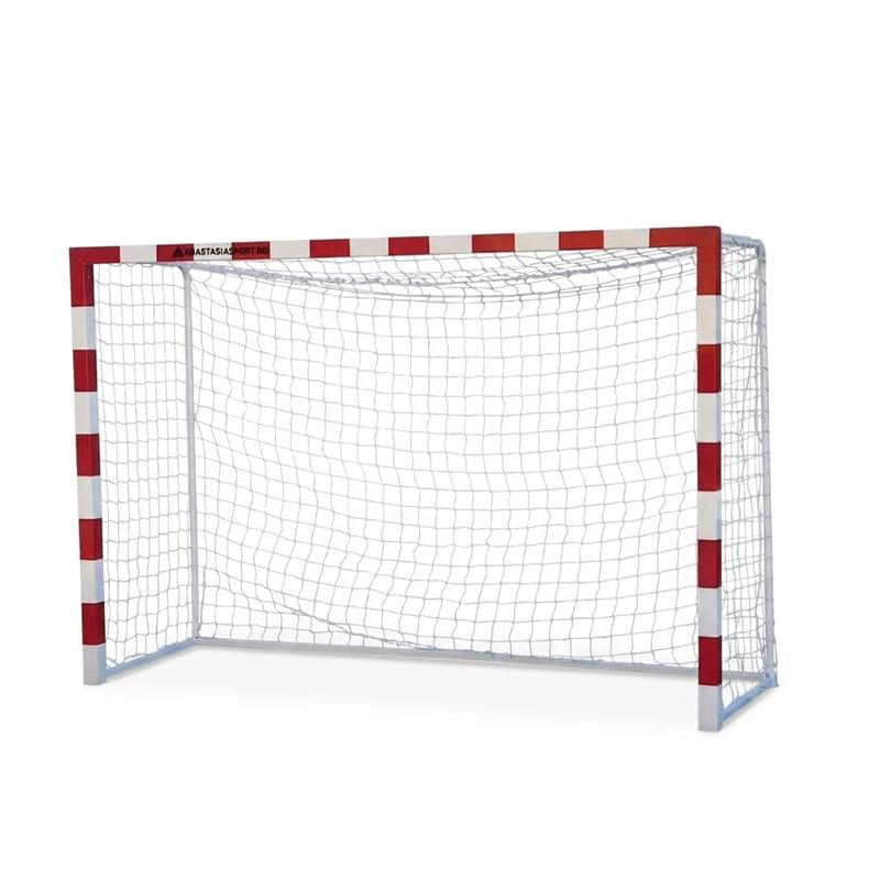 Sport si Outdoor - Sporturi de echipa - Handbal - Poarta handbal 3x2 m Anastasia Sport, aluminiu profil 80x80 mm alb cu rosu, spate otel, plasa inclusa - Infinity.ro