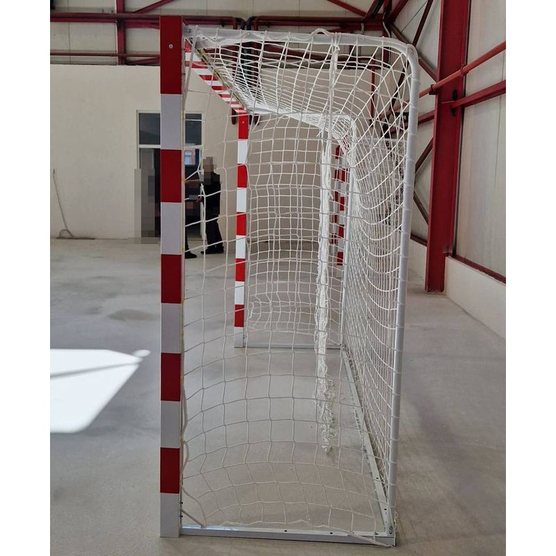 Sport si Outdoor - Sporturi de echipa - Handbal - Poarta handbal 3x2 m Anastasia Sport, aluminiu profil 80x80 mm alb cu rosu, spate otel, plasa inclusa - Infinity.ro