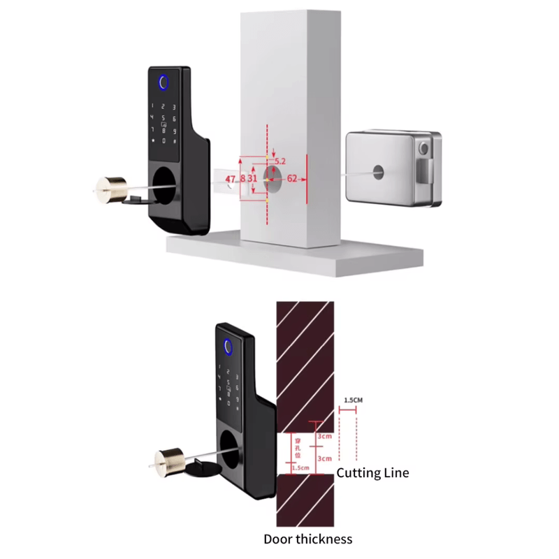 Casa si Gradina - Electrice - Smart Home - Control acces si accesorii - Yala Inteligenta de Exterior, Impermeabila,Amprenta, Cod,Card, Cheie si Control din Aplicatiei,Instalare Fara Cabluri - Infinity.ro